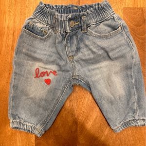 GAP 3-6months Bubble Jeans w/ Embroidery